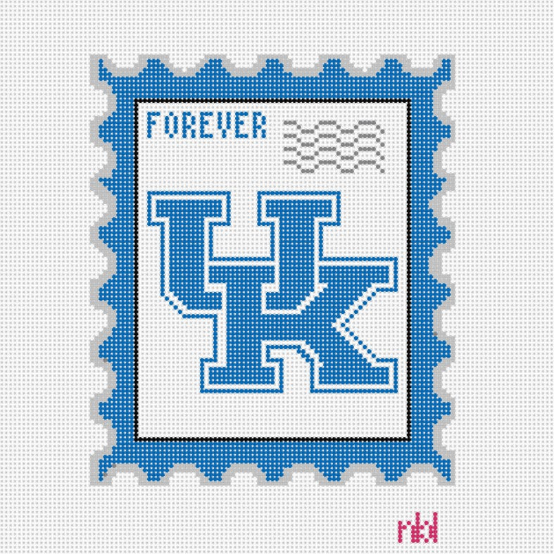 College Team Stamp Customizable 6 by 6 - Needlepoint by Laura