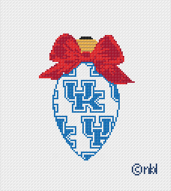 Kentucky On Repeat Bow Light Bulb 18 Mesh Needlepoint Canvas, 3x4.75
