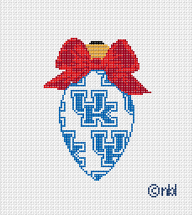 Kentucky On Repeat Bow Light Bulb 18 Mesh Needlepoint Canvas, 3x4.75