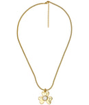 Brady Clover Bezel - Snake Chain - 18k Plated Necklace-1