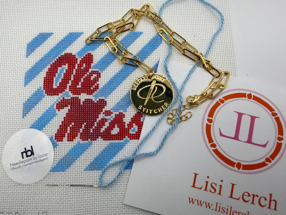 Lisi Lerch x NBL Needlepoint Stitcher Tag Necklace- 18K Gold Plated