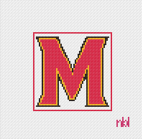 Maryland 4 inch square 14 mesh - Needlepoint by Laura