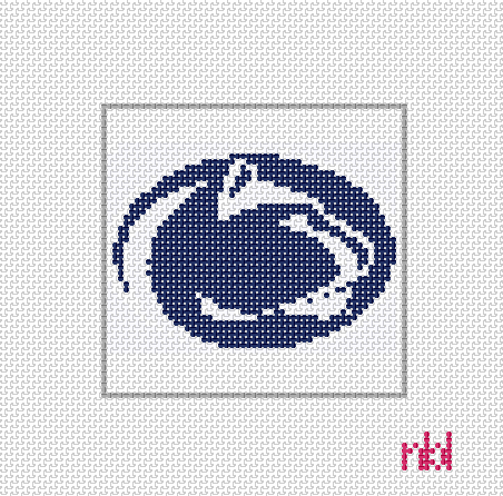 Penn State 4 inch square 14 - Needlepoint by Laura