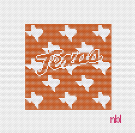 Texas 4 inch square  with states - Needlepoint by Laura