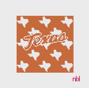 Texas 4 inch square  with states - Needlepoint by Laura