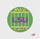 LSU Football Field Round Canvas-3
