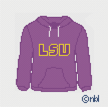 LSU Hooded Sweatshirt Needlepoint Canvas