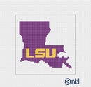 LSU Needlepoint Canvas- 4 inch square state-3