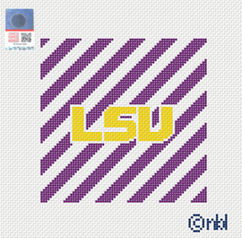 LSU Stripe Needlepoint Canvas