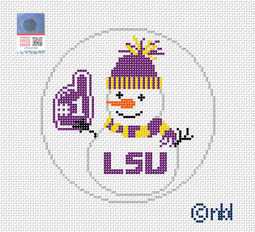 LSU Snowman 4 inch round