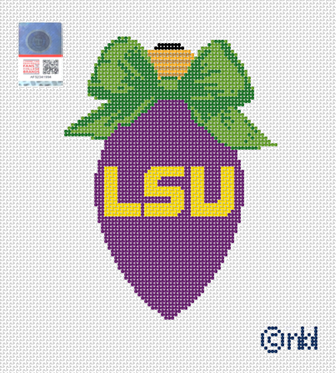 LSU Christmas Bow Light Bulb green bow