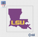 LSU Needlepoint Canvas- 4 inch square state-1