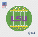 LSU Football Field Round Canvas-1