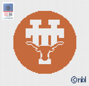 Texas Logo Round Needlepoint Canvas-1