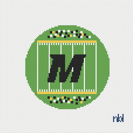 Missouri Football Field Round 18 Mesh Needlepoint Canvas, 4" Diameter