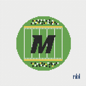 Missouri Football Field Round 18 Mesh Needlepoint Canvas, 4" Diameter