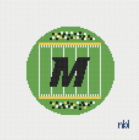 Missouri Football Field Round 18 Mesh Needlepoint Canvas, 4" Diameter