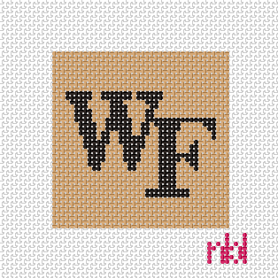 Wake Forest Mini Square - Needlepoint by Laura
