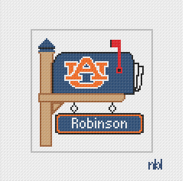 Auburn Mailbox Needlepoint Canvas- personalized