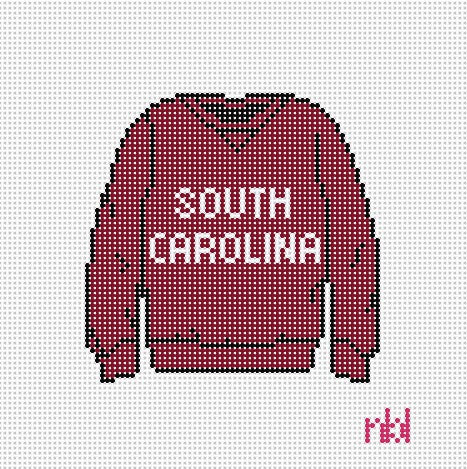 South Carolina Sweatshirt Needlepoint Canvas - Needlepoint by Laura
