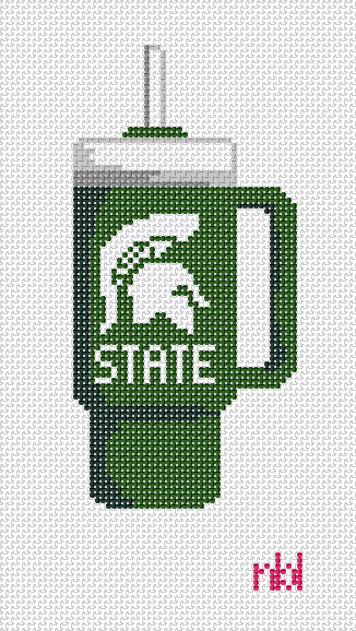 Michigan State Tumbler - Needlepoint by Laura