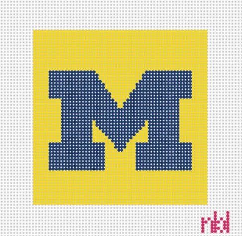 Michigan 4 inch square - Needlepoint by Laura