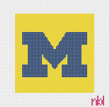Michigan 4 inch square - Needlepoint by Laura