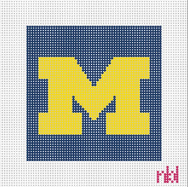 Michigan 4 inch square - Needlepoint by Laura