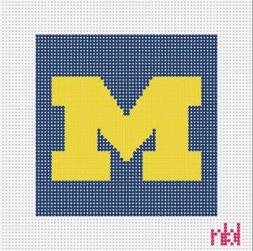 Michigan 4 inch square - Needlepoint by Laura