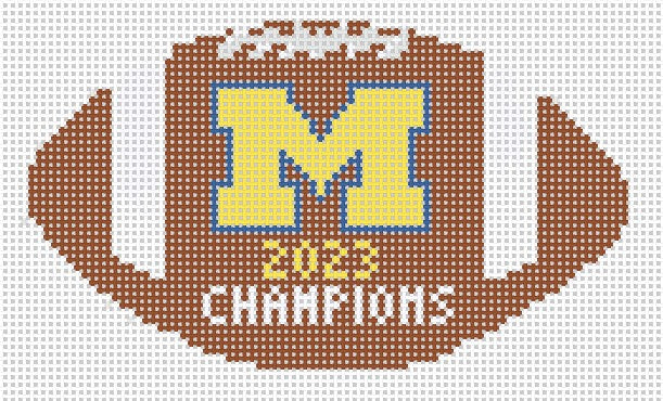 Michigan Champs Football - Needlepoint by Laura