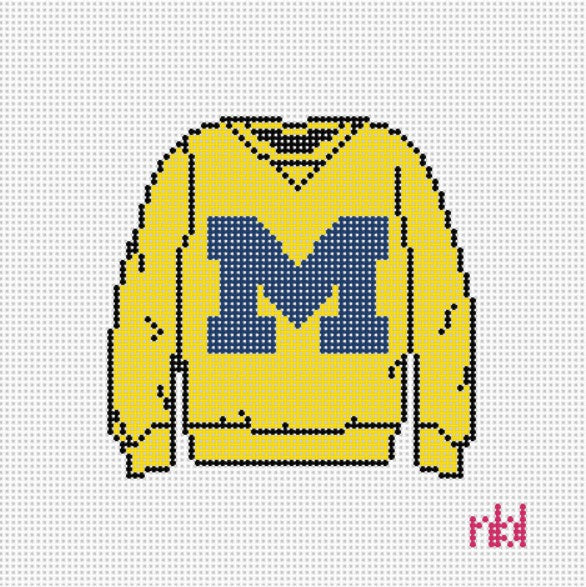 Michigan Sweatshirt Needlepoint Canvas-2