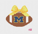 Michigan Christmas Football Bow Ornament-1