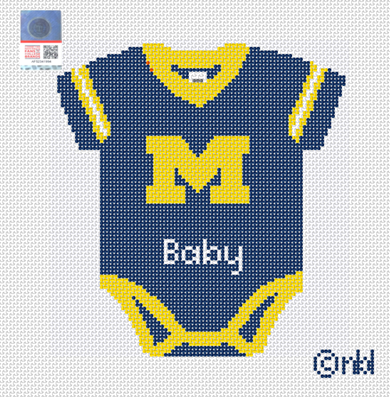 Michigan Baby Onesie Needlepoint Canvas