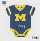 Michigan Baby Onesie Needlepoint Canvas-1