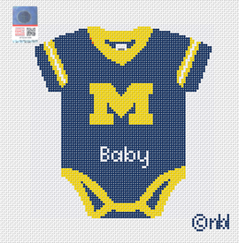 Michigan Baby Onesie Needlepoint Canvas