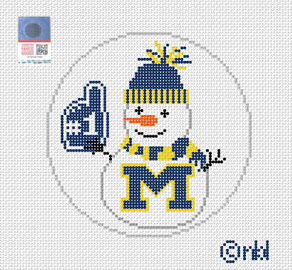 Michigan Snowman 4 inch round