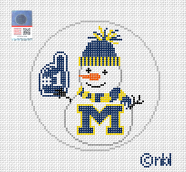 Michigan Snowman 4 inch round