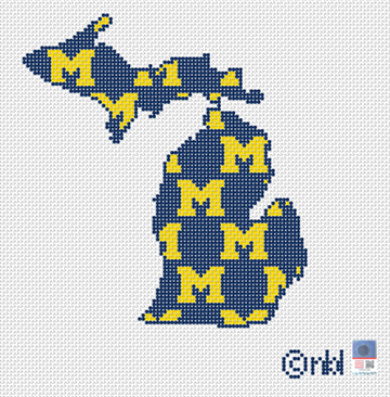 Michigan University State Shape on 13 mesh