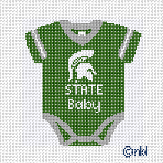 Michigan State Baby Onesie Needlepoint Canvas