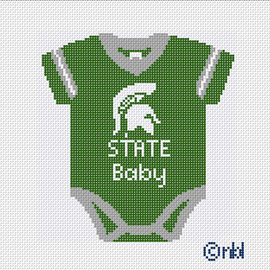 Michigan State Baby Onesie Needlepoint Canvas