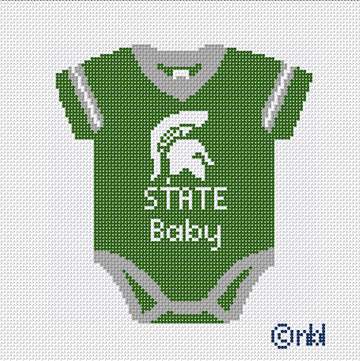 Michigan State Baby Onesie Needlepoint Canvas