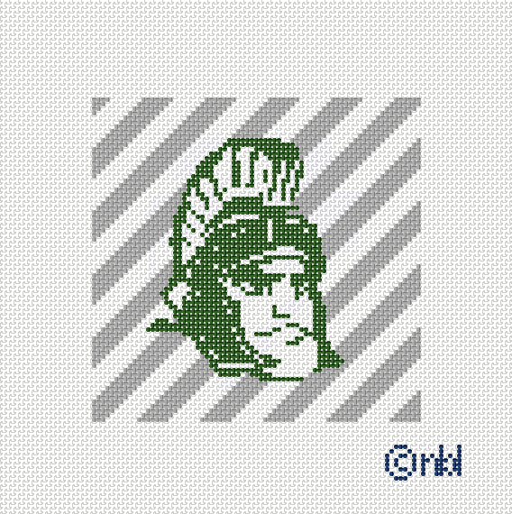 Michigan State Stripe Needlepoint Canvas
