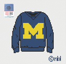 Michigan Sweatshirt Needlepoint Canvas Blue-1