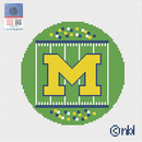 Michigan Football Field Round Canvas-1