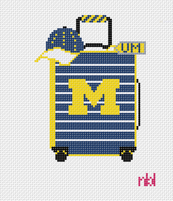 Michigan Travel Suitcase Needlepoint Canvas
