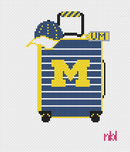 Michigan Travel Suitcase Needlepoint Canvas-1