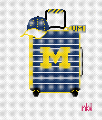 Michigan Travel Suitcase Needlepoint Canvas