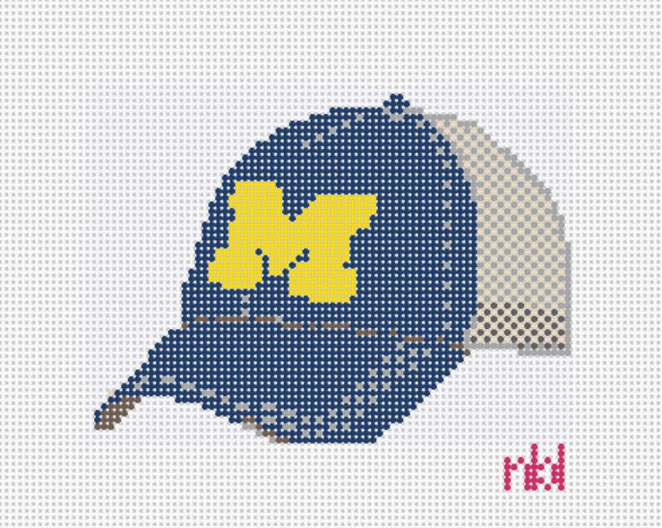 Michigan Trucker Baseball Cap - Needlepoint by Laura