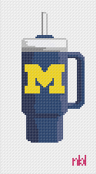 Michigan Tumbler - Needlepoint by Laura