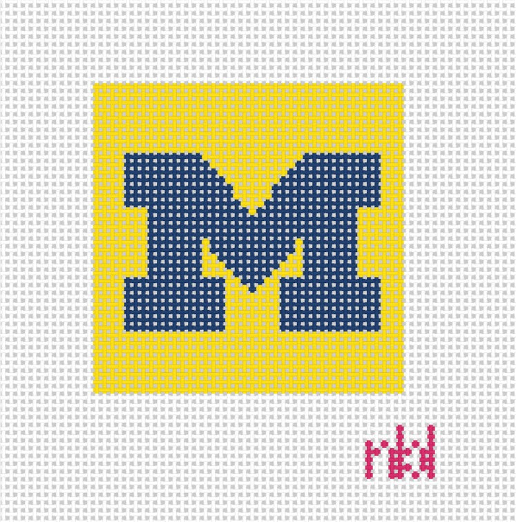 Michigan Mini Square - Needlepoint by Laura